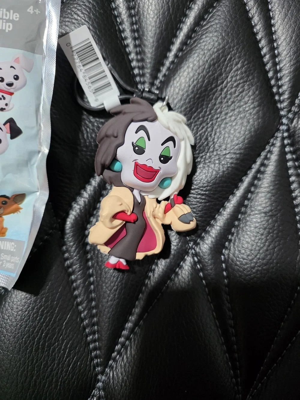 Disney Cruella PVC Keychain Charm - Black, White, Beige & Red